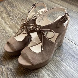Fergalicious brown suede wedges by Fergie size 6.5